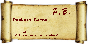 Paskesz Barna névjegykártya