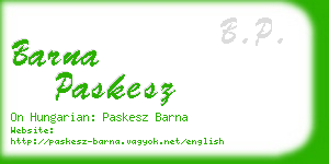 barna paskesz business card